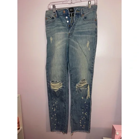 Urban Outfitters BDG Women’s Distressed Ripped Polka Dot Jeans - Picture 1 of 8